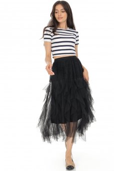Tulle midi skirt Roh,  Fr535 in Black with tiers