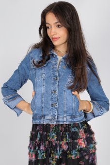 Casual jacket Roh Jr648, in Denim with 4 pockets