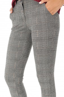 Pantaloni gri caro, conici - ROH - TR333