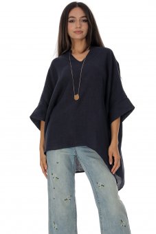 Bluza oversize din in  Bleumarin Roh BR2976