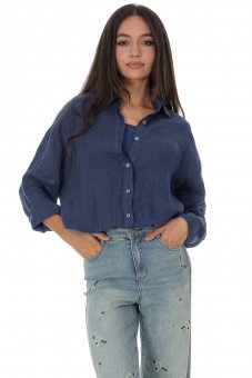 Camasa din in bleumarin cu vesta atasat Roh BR2978N