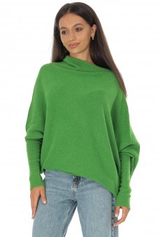 Pulover tricotată oversize în relief Verde Roh BR2915