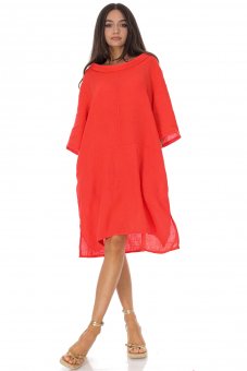 Rochie oversize din in cu buzunare Rosie Roh Dr4829