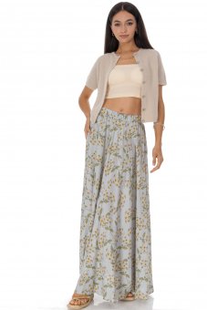 Fusta maxi gri din viscoza cu buzunare Roh FR571
