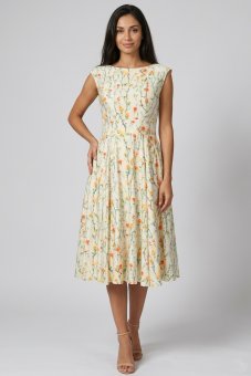 Rochie clos, multicolour cu imprimeu florală si buzunare, Roh DR4840