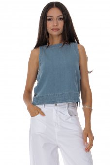Bluza casual din denim cu detalii nasturi Roh BR2984
