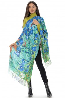 Soft shawl Aimelia A0476 in Green in a vibrant print
