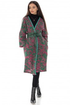 Trendy cardigan Aimelia JR593 in Green and Pink