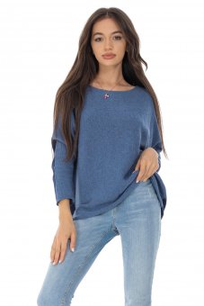 Wool mix jumper Aimelia BR2503 in Navy and Denim