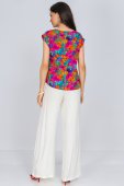 Bluza casual multicolora cu imprimeu floral, ROH BR2761