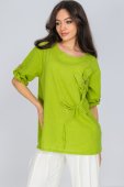 Bluza oversize din in, verde, ROH BR2771