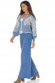 Cardigan din tricot moale cu lana, Bleu, Roh BR2848