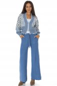 Cardigan din tricot moale cu lana, Bleu, Roh BR2848