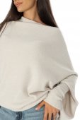 Pulover tricotată oversize în relief Crem Roh BR2913