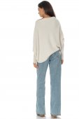 Pulover tricotată oversize în relief Crem Roh BR2913