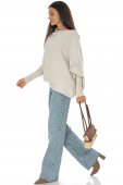 Pulover tricotată oversize în relief Crem Roh BR2913