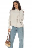 Pulover tricotată oversize în relief Crem Roh BR2913