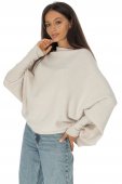 Pulover tricotată oversize în relief Crem Roh BR2913