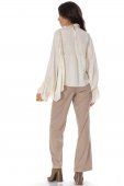 Bluza oversize cu aspect de matase, Crem Aimelia BR2924