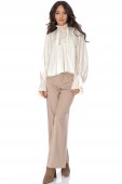 Bluza oversize cu aspect de matase, Crem Aimelia BR2924