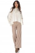 Bluza oversize cu aspect de matase, Crem Aimelia BR2924