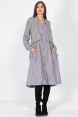 Rochie midi casual oversized cu buzunare Gri Roh DR4697