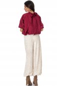 Pantaloni dama stil harem cu paiete pe Crem Aimelia TR565