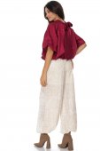 Pantaloni dama stil harem cu paiete pe Crem Aimelia TR565