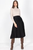 Fusta midi tricotata Neagra Roh FR549