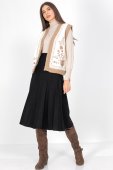 Fusta midi tricotata Neagra Roh FR549
