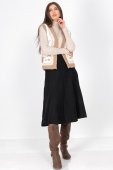 Fusta midi tricotata Neagra Roh FR549