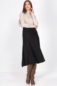 Fusta midi tricotata Neagra Roh FR549