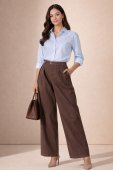 Pantaloni Dama Tip Culottes din Bumbac Maro Aimelia TR570