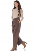 Pantaloni Dama Tip Culottes din Bumbac Maro Aimelia TR570