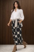 Pantaloni din catifea fina cu imprimeu, Negre Aimelia TR559