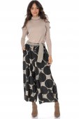 Pantaloni din catifea fina cu imprimeu, Negre Aimelia TR559