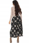 Pantaloni din catifea fina cu imprimeu, Negre Aimelia TR559