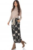 Pantaloni din catifea fina cu imprimeu, Negre Aimelia TR559