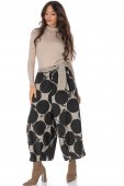 Pantaloni din catifea fina cu imprimeu, Negre Aimelia TR559