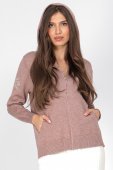 Pulover tricotat cu gluga Mink Roh BR2836