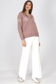Pulover tricotat cu gluga Mink Roh BR2836