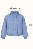 Jacheta lejera cu guler inalt, denim albastru Roh JR689