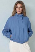 Jacheta lejera cu guler inalt, denim albastru Roh JR689