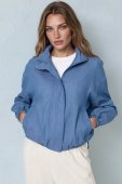 Jacheta lejera cu guler inalt, denim albastru Roh JR689