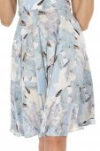 Rochie clos, albastru cu imprimeu florală si buzunare, Roh DR4746