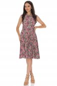 Rochie clos, Verde cu imprimeu florală si buzunare, Roh DR4747