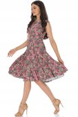 Rochie clos, Verde cu imprimeu florală si buzunare, Roh DR4747