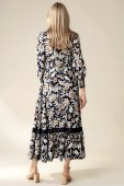 Rochie maxi Blumarin cu maneca lungi si imprimeu floral Roh Dr4848