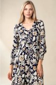 Rochie maxi Blumarin cu maneca lungi si imprimeu floral Roh Dr4848