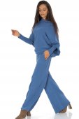 Pantaloni casual tricotată cu buzunare Albastru deschis ROH TR556